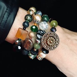 Handmade Bracelet with Vintage and Modern Elements (NB57-6H)